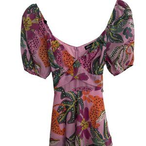 Pink Tropical Print Dress by Midnight Doll - NWT - Size Small